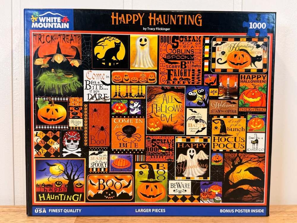 Happy Haunting - White Mountain 1000 Piece Puzzle by Tracy Flickinger